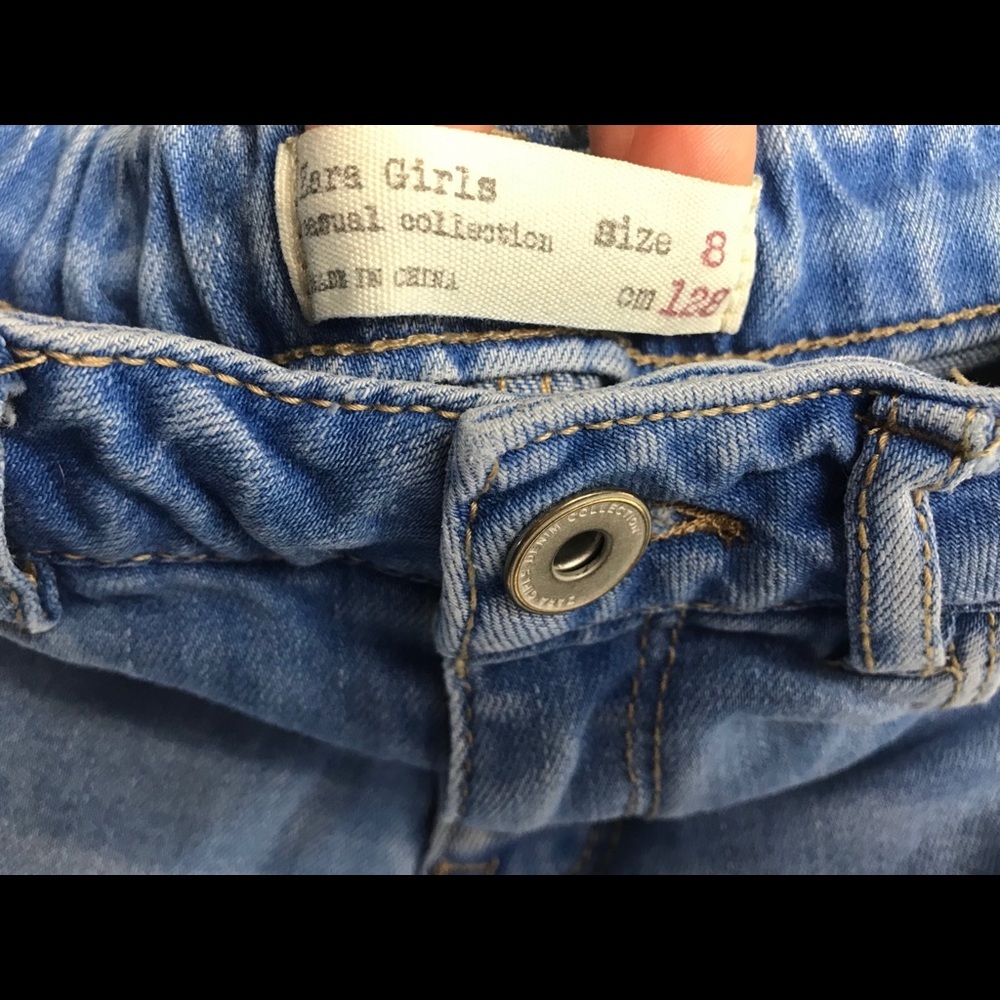 Girls play lot of 2 pcs. INDIGO capri ZARA Jeans 8 - Picture 11 of 14